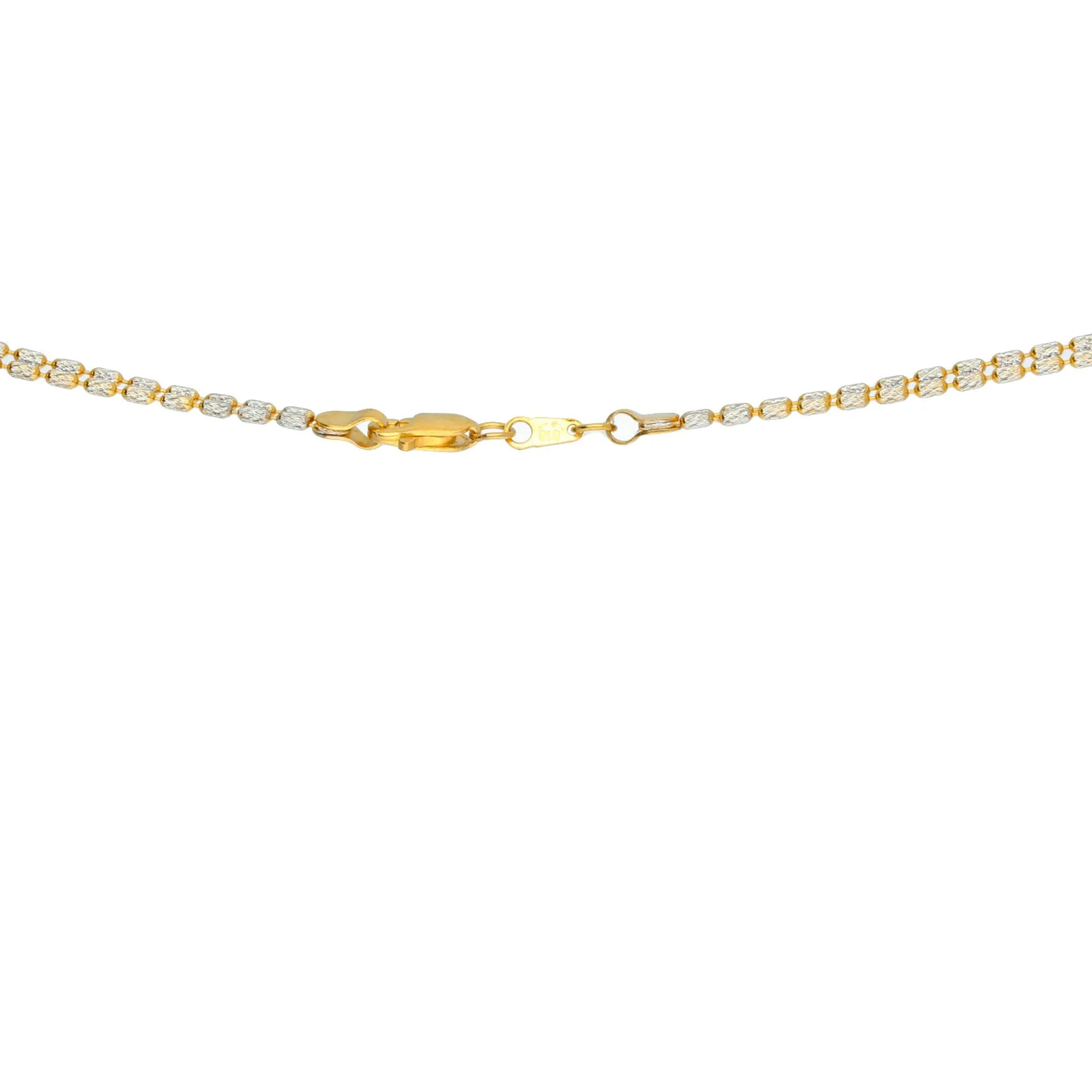 22K Multi Tone Gold Lariat Necklace & Earrings Set W/ Cinched Accents & Raining Strands