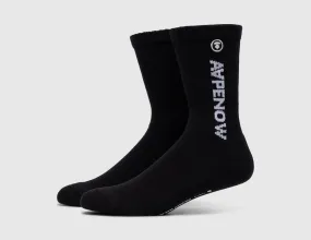 AAPE Now Solid Long Rib Socks / Black