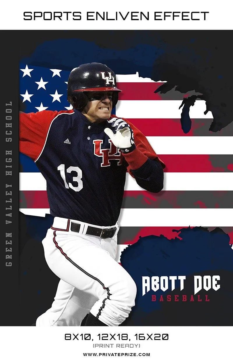 Abot Baseball USA Flag Sports Template -  Enliven Effects