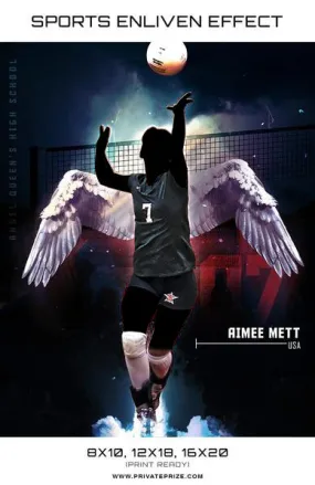 Aimee Volleyball Angel Queens High School Sports Template -  Enliven Effects