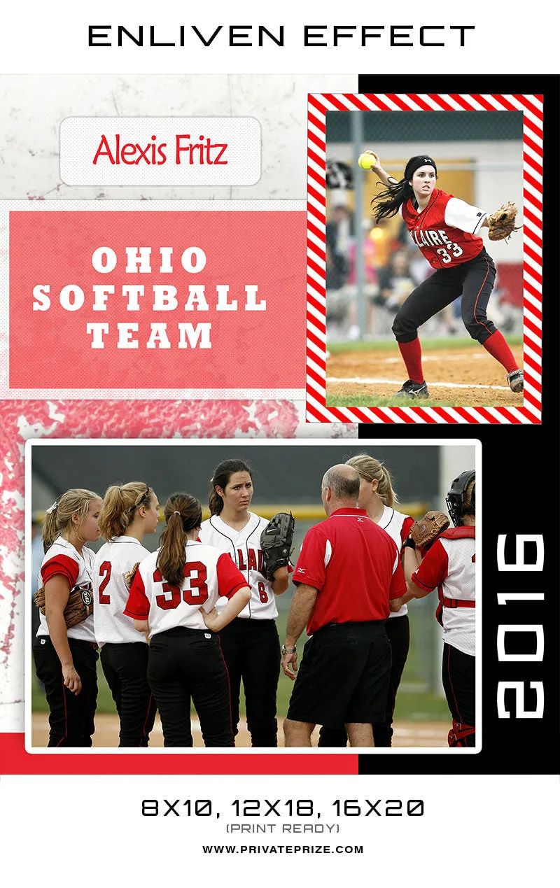 Alexis Ohio Softball Team - Sports Memory Mate Photoshop Template