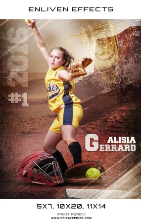 Alisia Gerrard Softball Photoshop Template - Enliven Effects