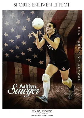 Ashlyn Sawyer - Volleyball Sports Enliven Effect Photography template