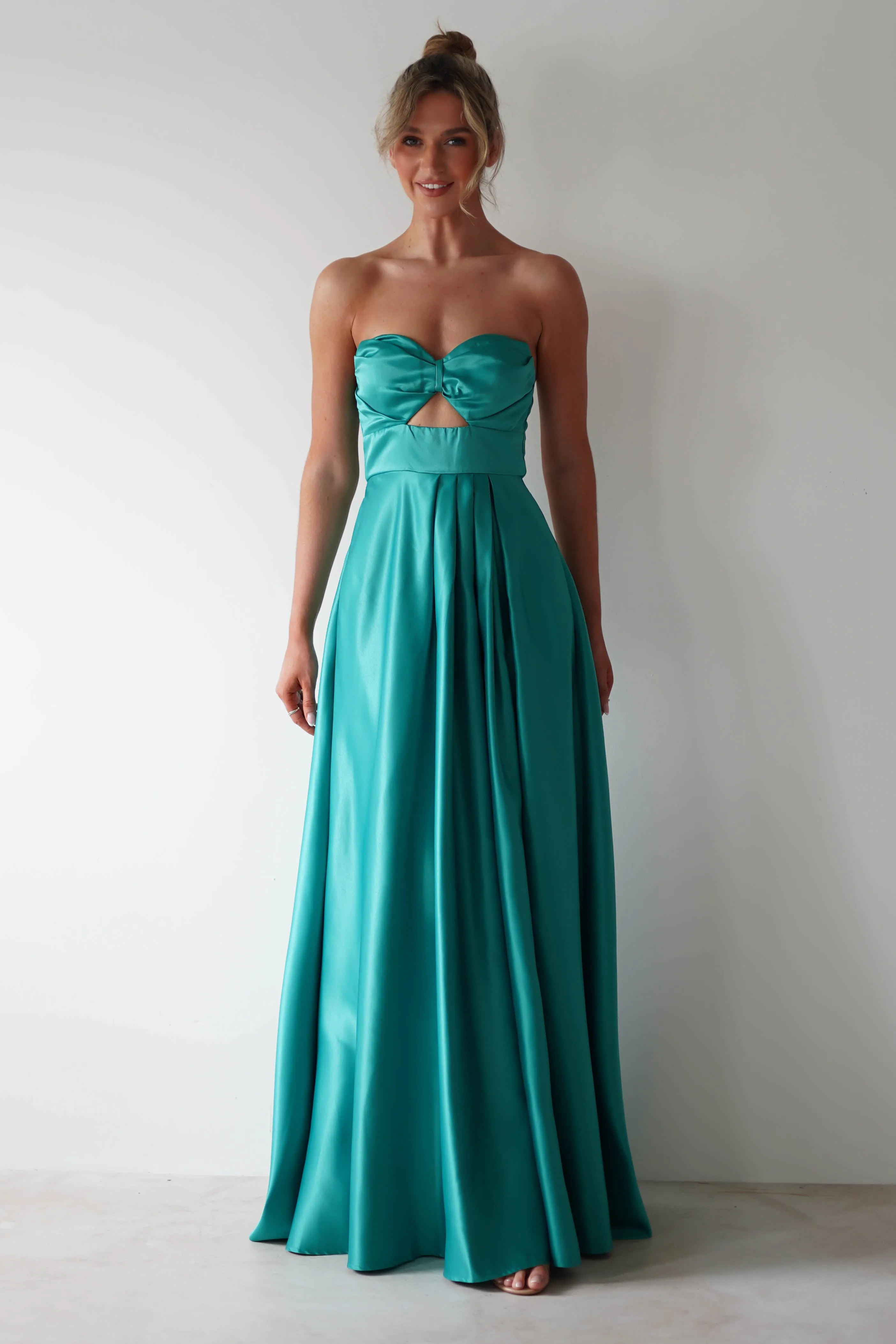 Ava Strapless Maxi Dress | Green