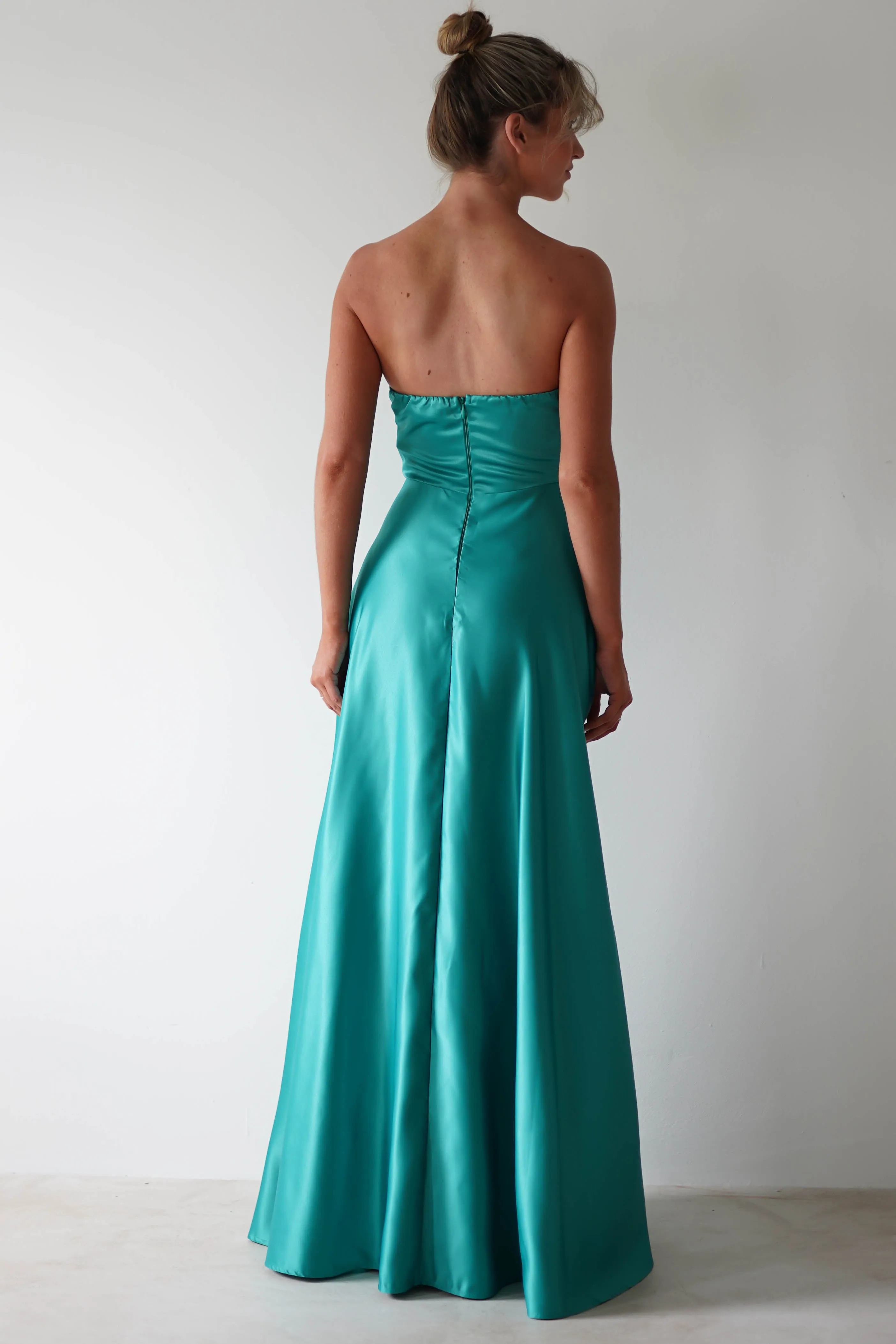 Ava Strapless Maxi Dress | Green