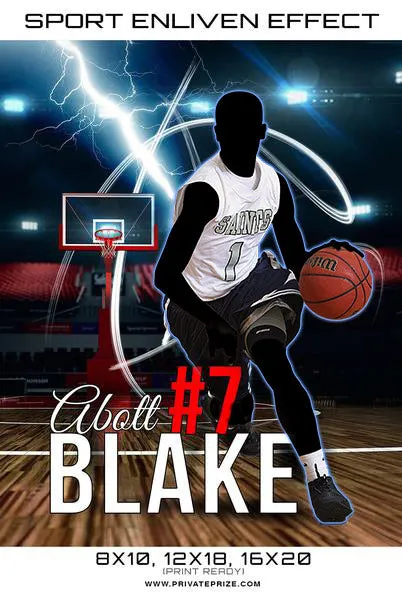 Basketball  Blake 2017 Sports Photography Template -  Enliven Effects