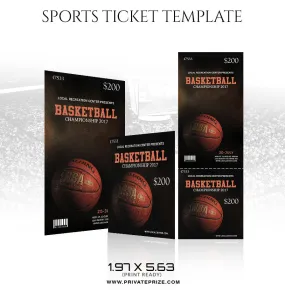 Basketball Sports Ticket Template