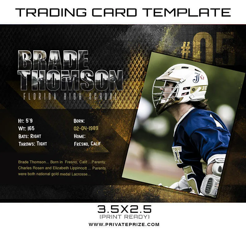 Brade Sports Trading Card Template