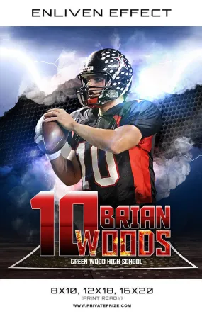 Brian Green Wood High School Football Sports Template -  Enliven Effects