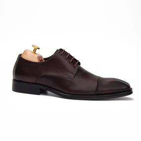 Brown Cap-Toe Derby Shoes