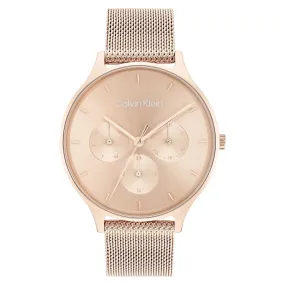 Calvin Klein Carnation Gold Mesh Women's Multi-function Watch - 25200102