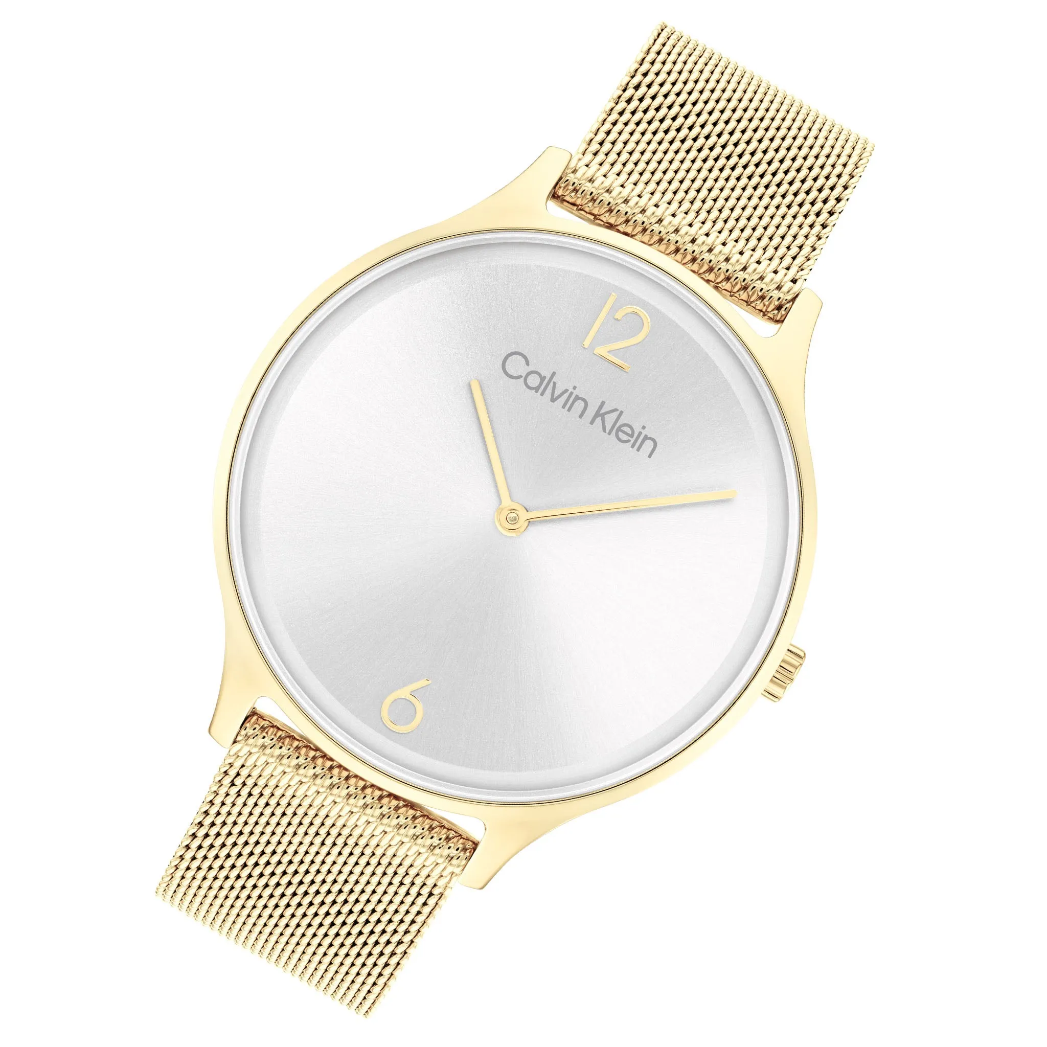 Calvin Klein Gold Mesh Silver Dial Women's Watch - 25200003