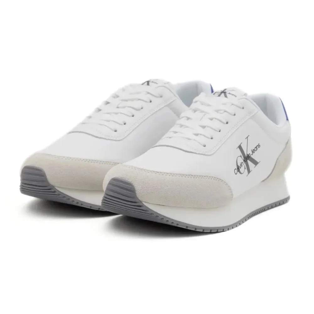 Calvin Klein Jeans Retro Runner Low Mix MTL Trainer - WHTBLU