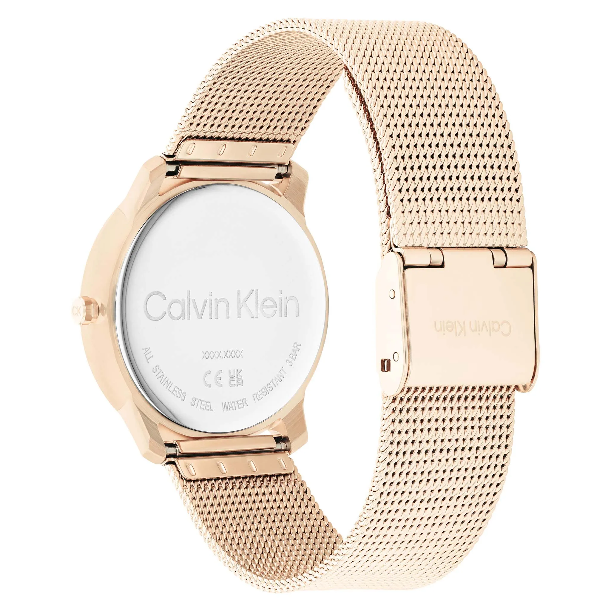 Calvin Klein Steel Mesh Carnation Gold Dial Unisex Watch - 25200035