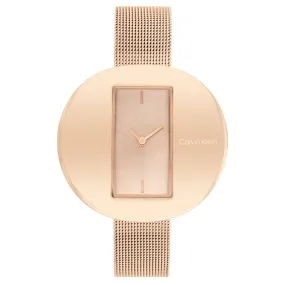 Calvin Klein Steel Mesh Carnation Gold Dial Women's Watch - 25200017