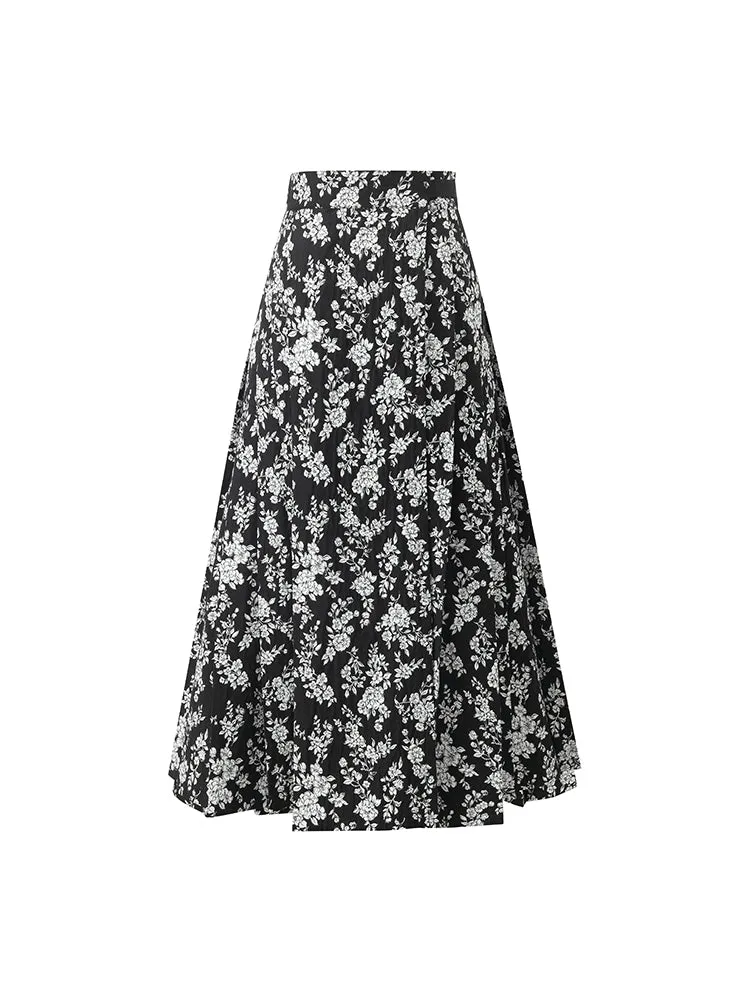 Camellia Printed Mamianqun With Bottomed Skirt