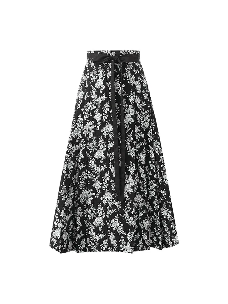 Camellia Printed Mamianqun With Bottomed Skirt