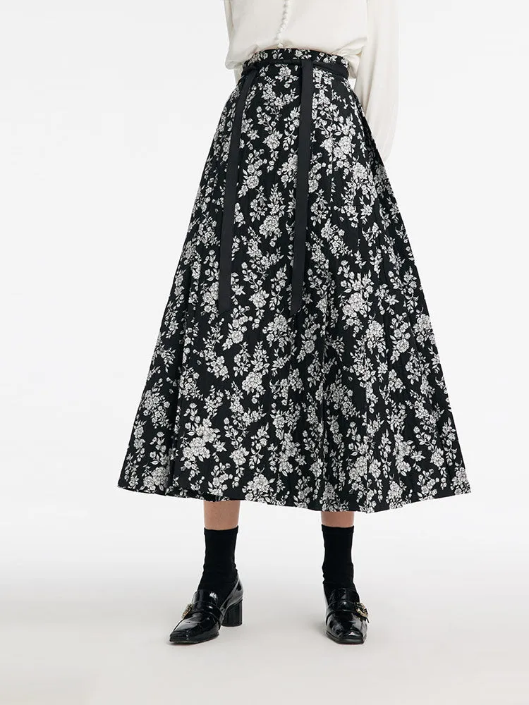 Camellia Printed Mamianqun With Bottomed Skirt