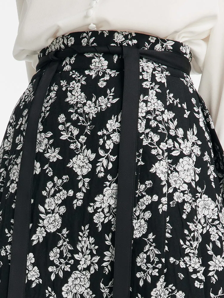 Camellia Printed Mamianqun With Bottomed Skirt