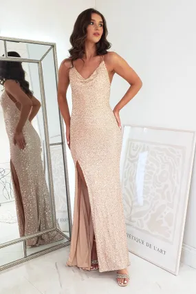 Carrol Sequin Gown | Gold