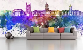 City neon sign City wall art Adhesive wall murals Wall prints Home wall decor Broad city Peel and stick wallpaper