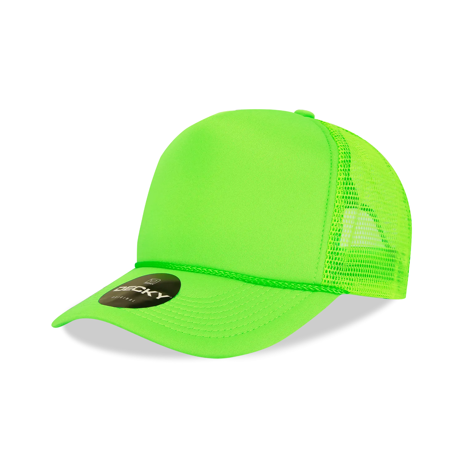 Decky 221 Neon Foam Trucker Cap, 5-Panel Mesh Back Hat