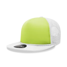 Decky 222 Neon Flat Bill Trucker Cap, 5-Panel Foam Hat