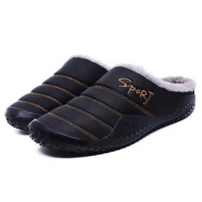 Groovywish Fur Slippers For Men Warm Anti-slip Winter Shoes