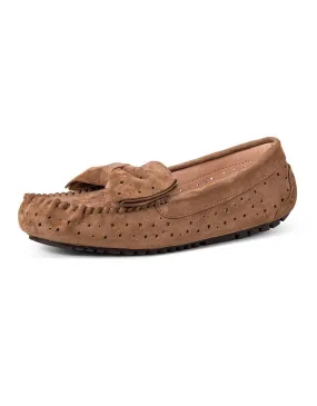 Handmade Retro Suede Hollow Loafers for Women