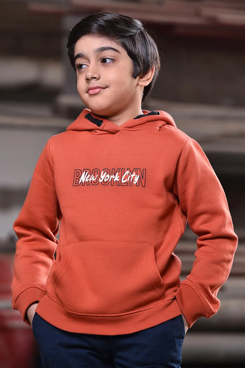 Hoodie With An Adjustable Hood And Long Sleeves Orange