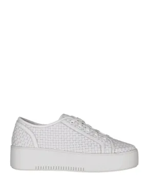 Minx Ellie White Woven Leather Sneaker