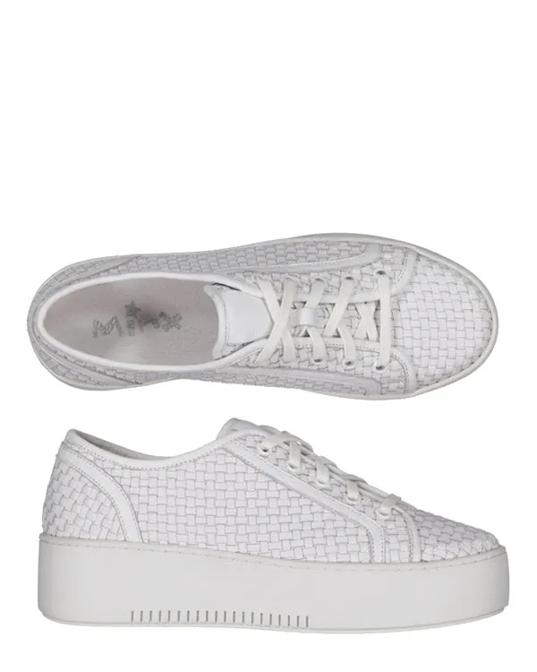 Minx Ellie White Woven Leather Sneaker