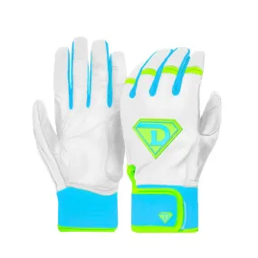 NEW D1 ELITE Premium Batting Gloves "ORBITZ" | Neon Green, Blue, White