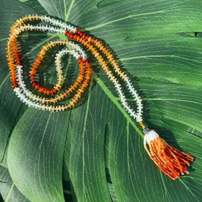 Rare Fire Opal Mala Necklace