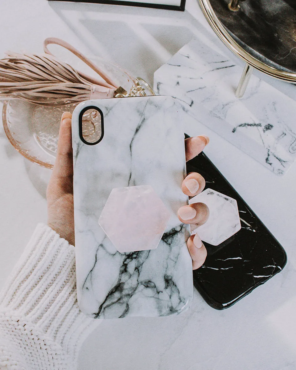 Rose Quartz White Phone Grip