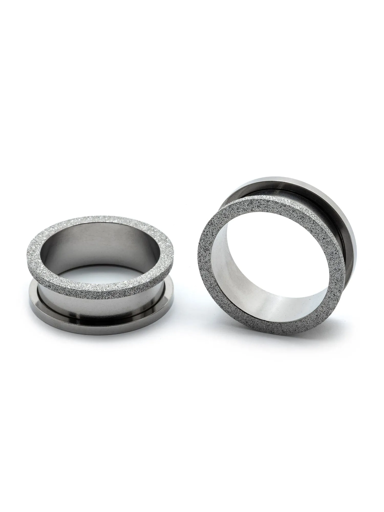 Silver Glitter Textured Threaded Steel Tunnels