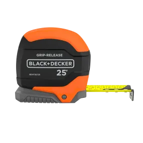 Tape Measure, Grip Release, Autolock & Self Lock, 25-Foot