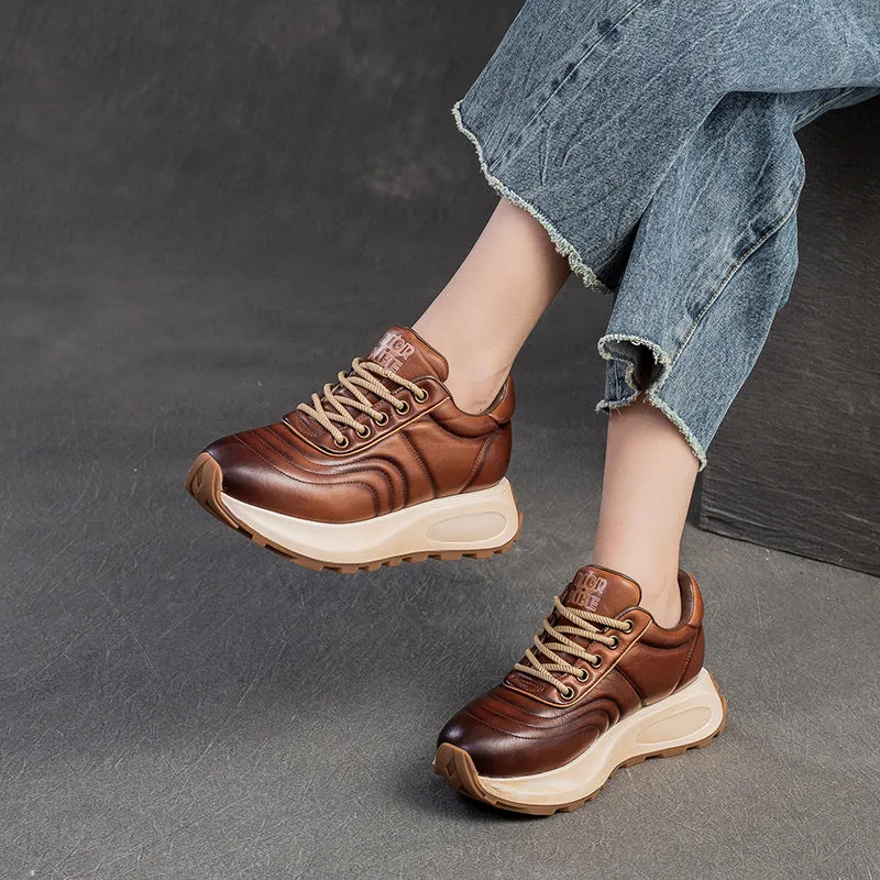 Women Minimalism Quilted Leather Casual Sneakers